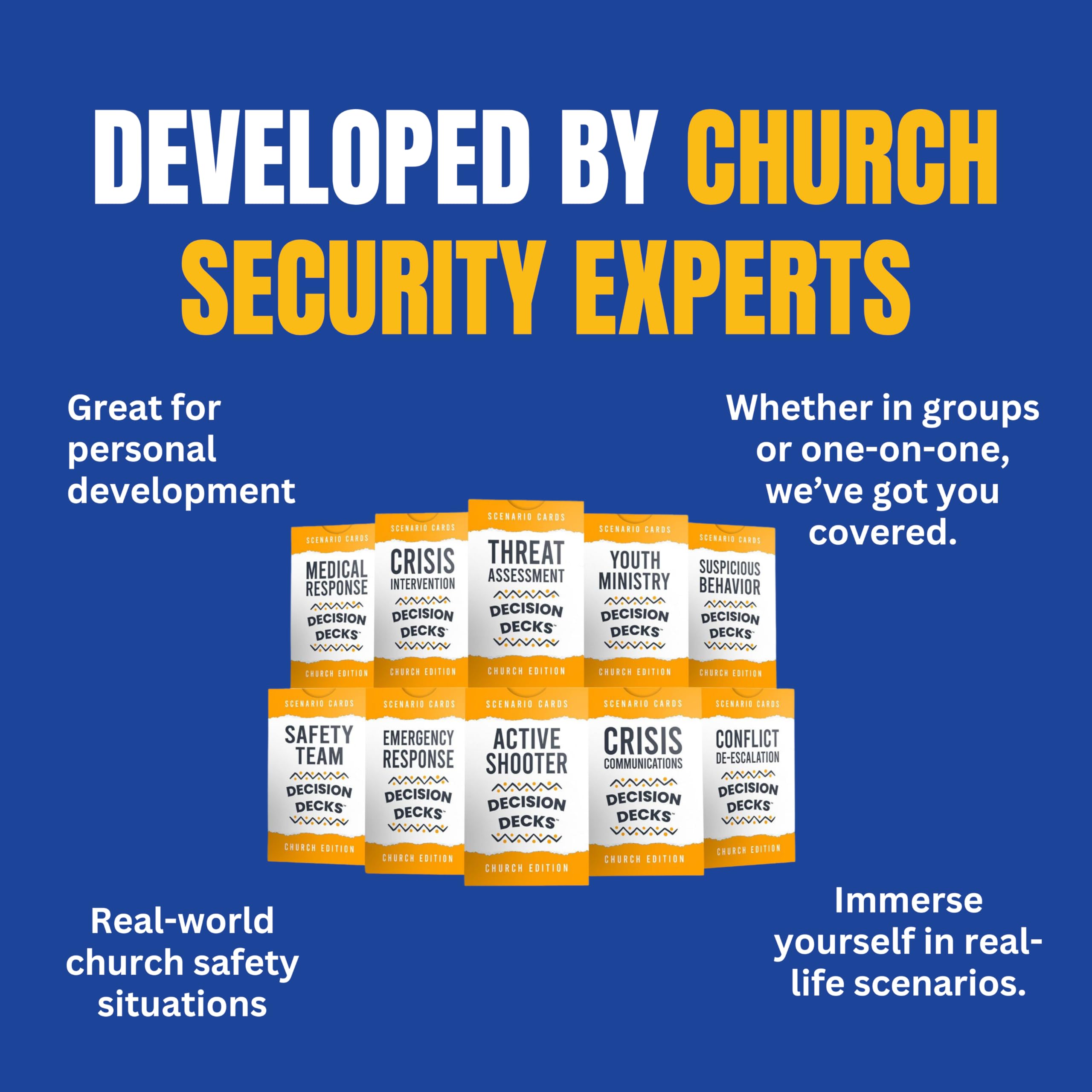Ultimate Church Safety and Security Decision Decks Box Set. Containing 10 Decks and 600 Scenario Cards to Enhance Critical Thinking, Judgement, Problem Solving and Decision Making Abilities.