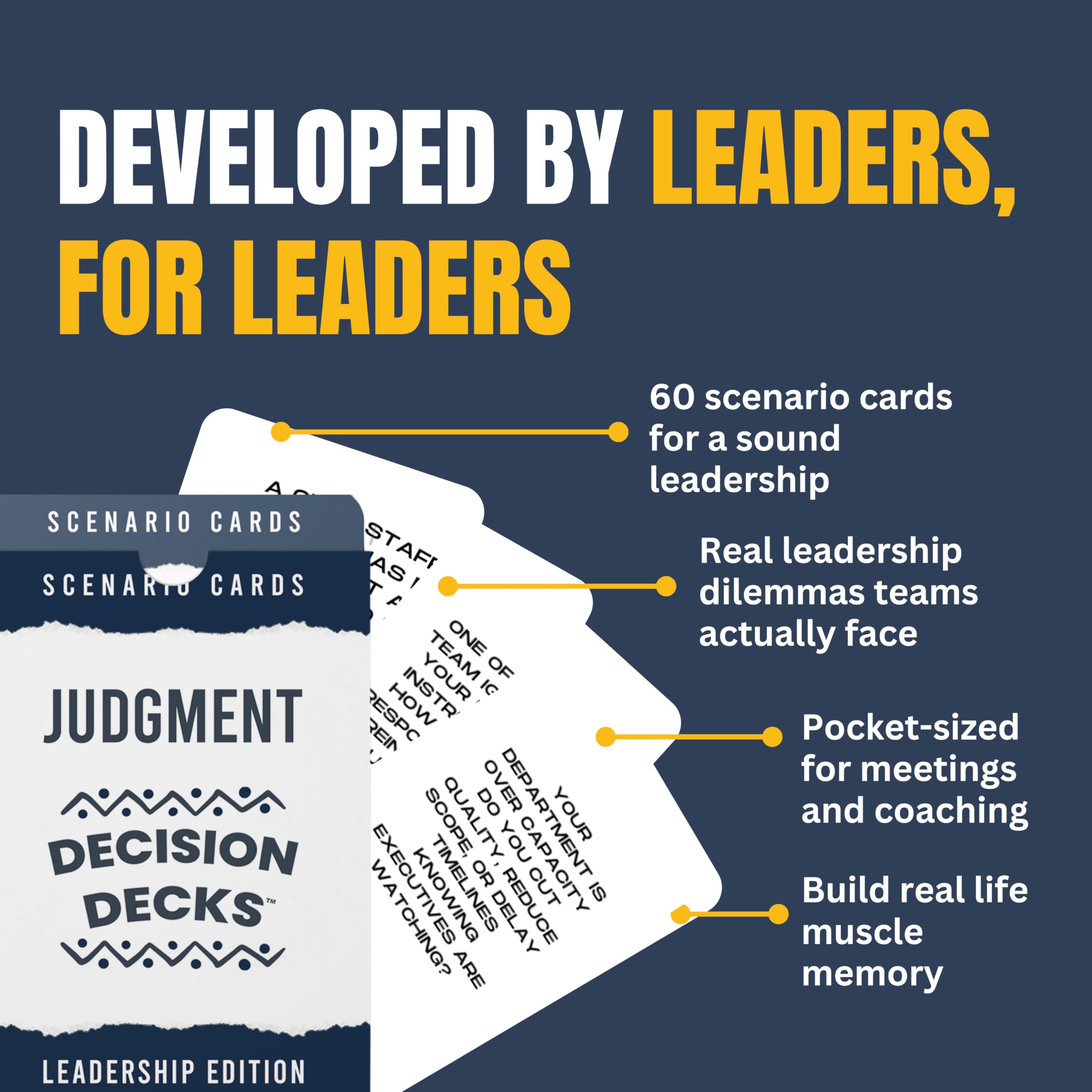 Leadership Scenario Cards | 60 Decision Deck Scenarios for Managers Developing Sound Judgment