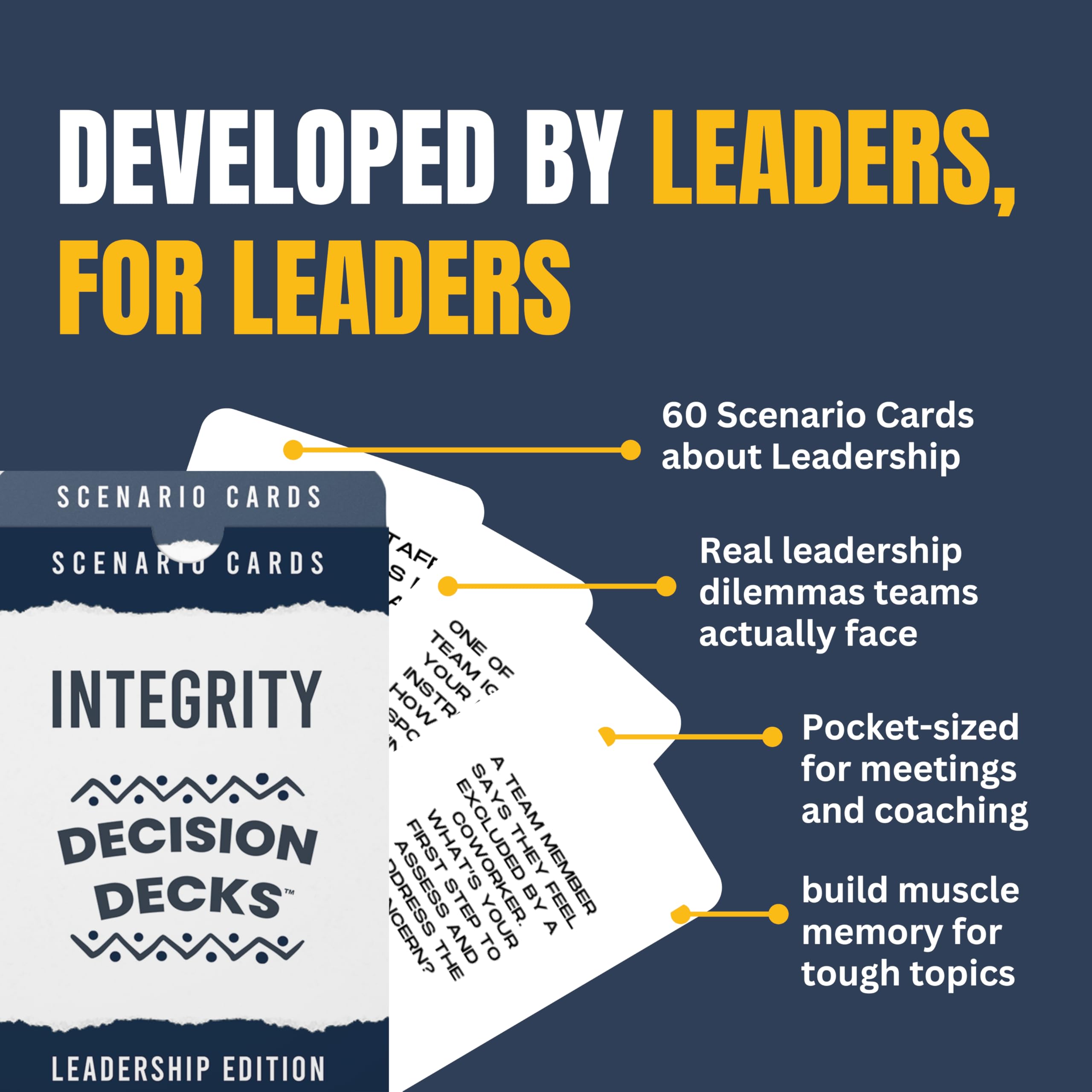 Leadership Scenario Cards | 60 Decision Deck Scenarios for Managers Developing Integrity in The Workplace