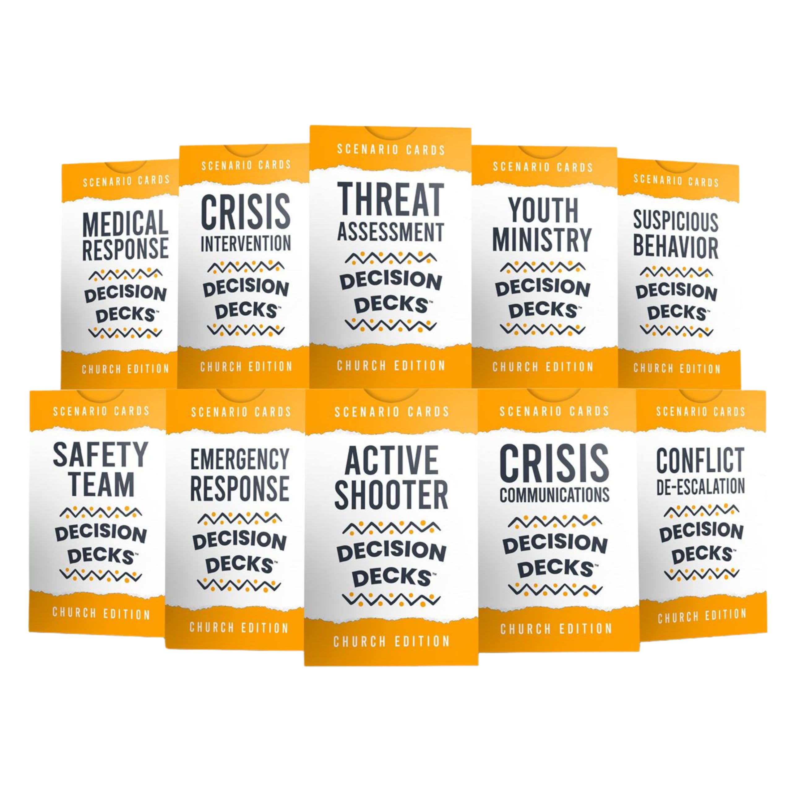 Ultimate Church Safety and Security Decision Decks Box Set. Containing 10 Decks and 600 Scenario Cards to Enhance Critical Thinking, Judgement, Problem Solving and Decision Making Abilities.