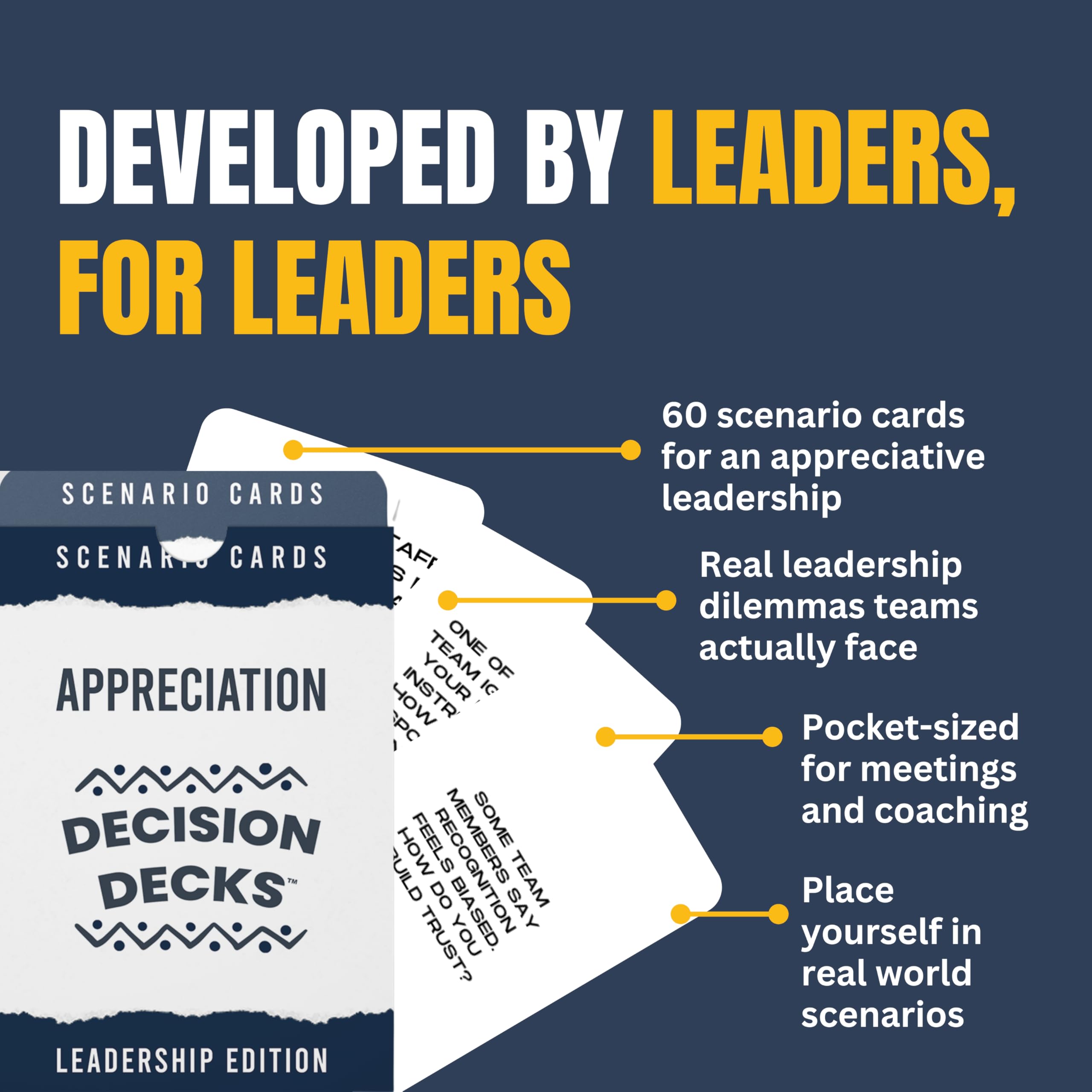 Leadership Scenario Cards | 60 Decision Deck Scenarios for Managers Developing Team Appreciation and Recognition