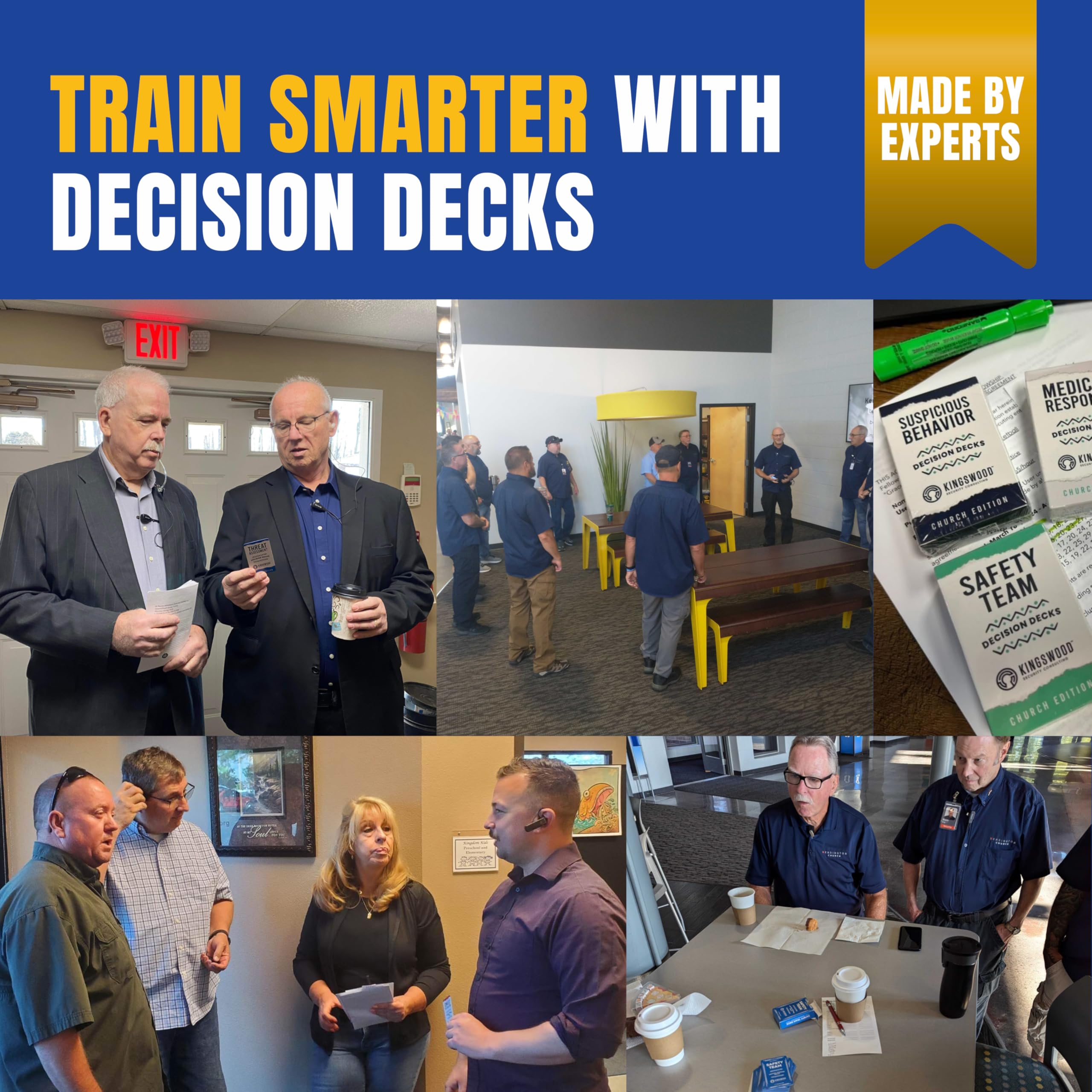 Church Safety and Security Decision Decks | 60 Crisis Intervention Scenario Cards for Church Leadership, De-Escalation, and Faith-Based Safety Team Training