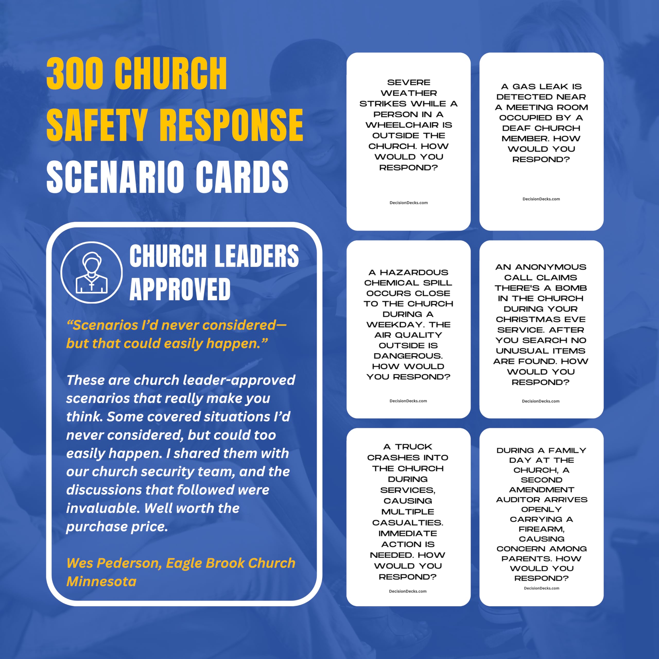 Ultimate Church Safety and Security Decision Decks Box Set. Containing 10 Decks and 600 Scenario Cards to Enhance Critical Thinking, Judgement, Problem Solving and Decision Making Abilities.