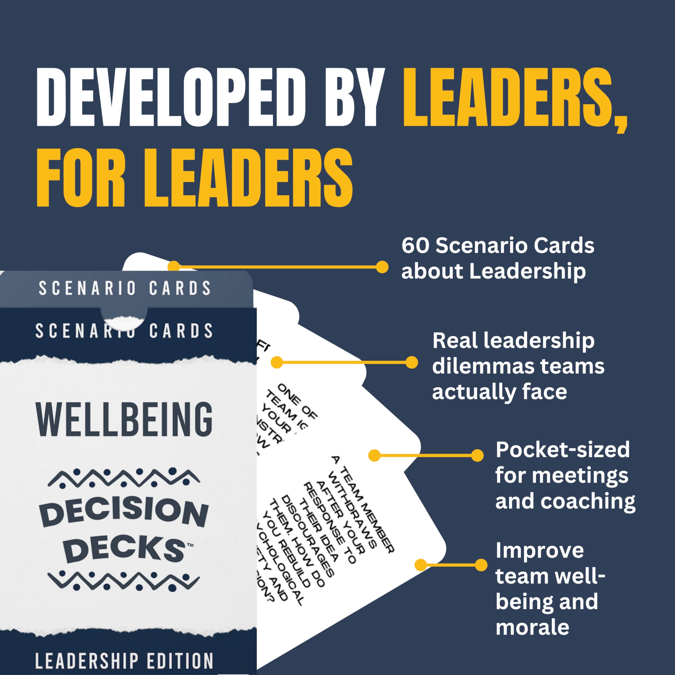 Leadership Scenario Cards | 60 Decision Deck Scenarios for Managers Supporting Team Well-Being