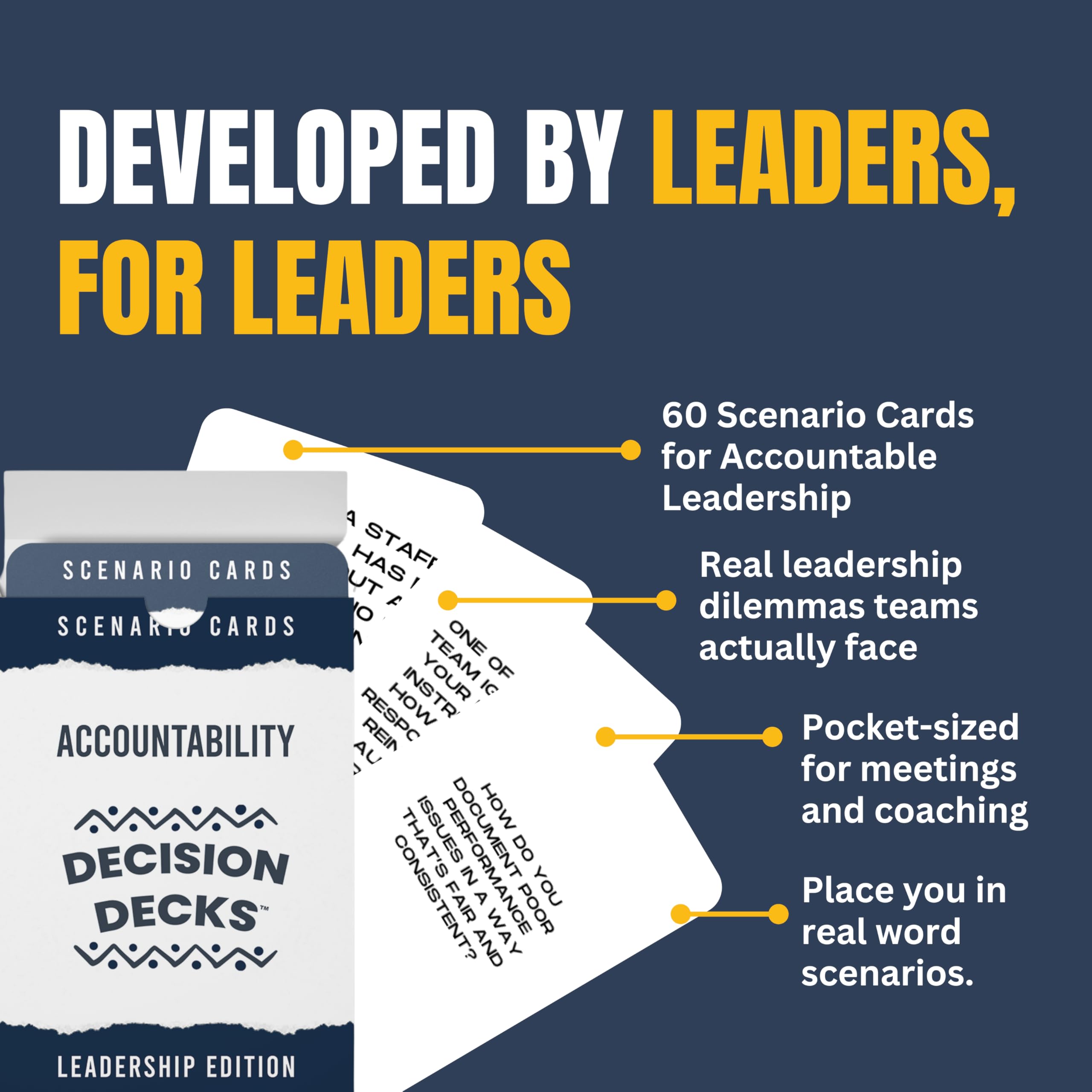 Leadership Scenario Cards | 60 Decision Deck Scenarios for Managers Developing Accountability and Ownership