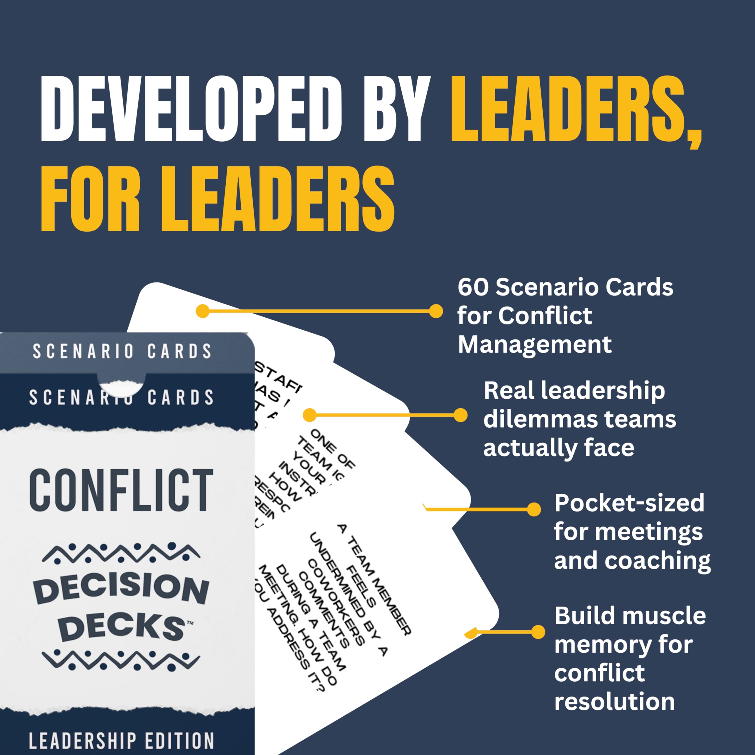 Leadership Scenario Cards | 60 Decision Deck Scenarios for Managers Developing Conflict Resolution Skills