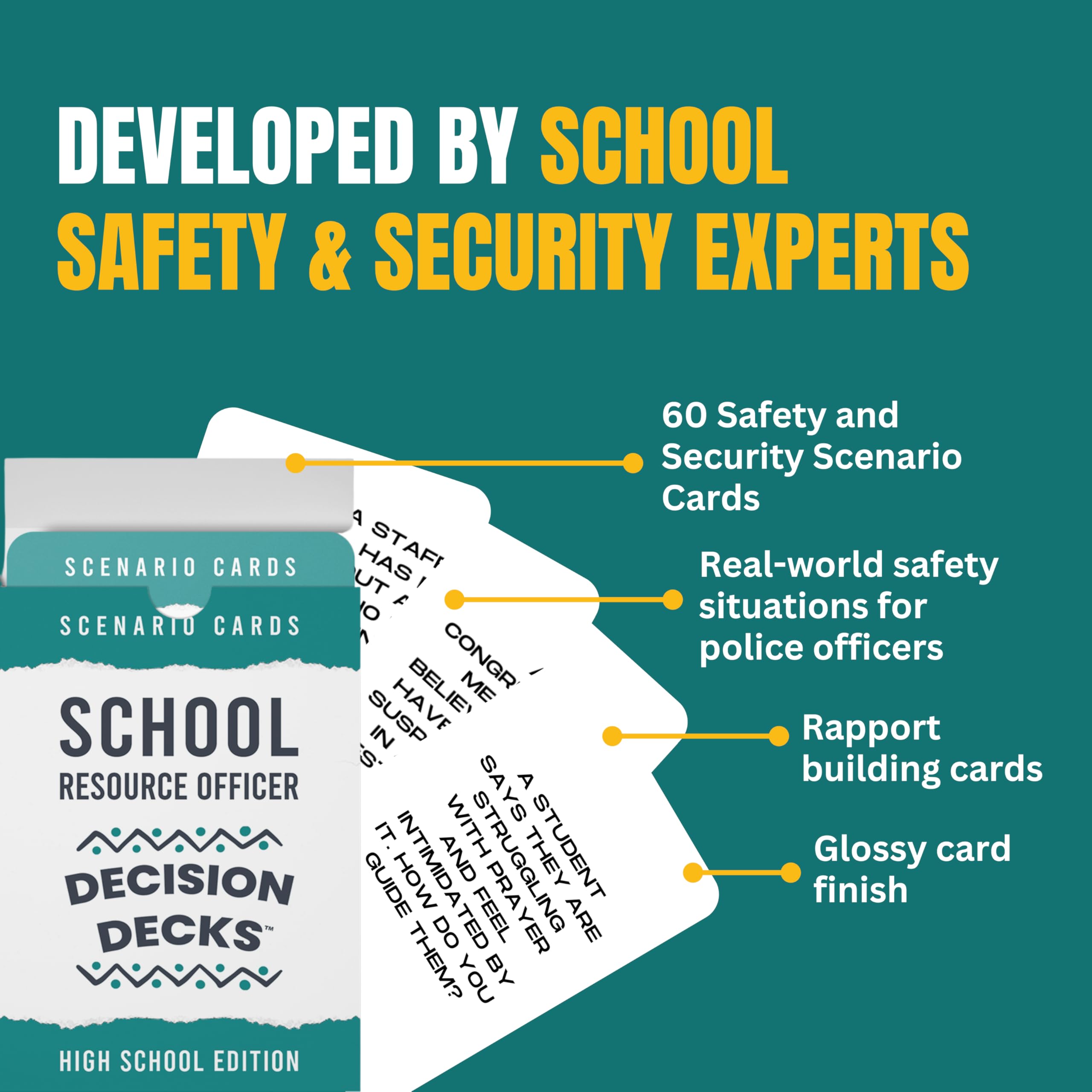 High School Safety and Security Decision Decks: 60 School Resource Officer Scenario Cards to Enhance Critical Thinking, Judgment, Problem Solving, and Decision Making.